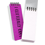 Eccolo Town Street Arts I Glitterally Can't Magenta Pink Glitter Spiral-Bound Ruled Notepad