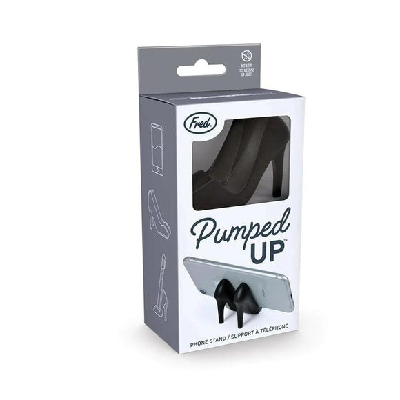 Fred Pumped Up Black Stilletto Pump High Heel Shoes Phone Holder Stand