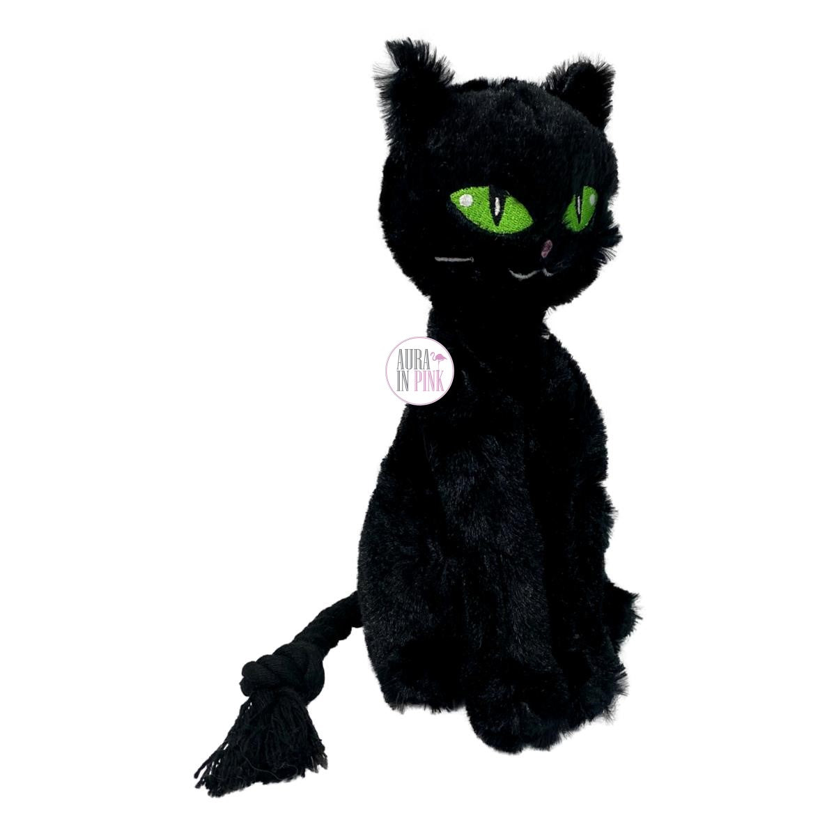 FuzzYard Dolly Purrton Halloween Black Cat Squeaky Plush Dog Toy Aura In Pink Inc