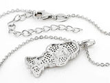 Gemour Sterling Silver Fancy French Poodle CZ Pendant Necklace