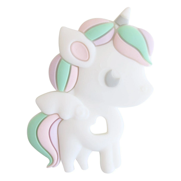 Glitter & Spice Pastel Unicorn Pegasus Silicone Baby Teether