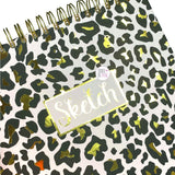 Gold Leopard Print Pink Large Spiral Bound Sketch Pad