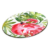 Wunderschönes großes ovales Tablett aus Melamin mit Flamingo-Motiv, rosa