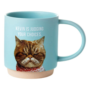 Hallmark Shoebox Kevin Is Judging Your Choices Blue Ceramic Cat Mug