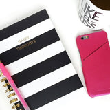 Happy Thoughts Classic Charm Black Stripe Hard Cover Journal