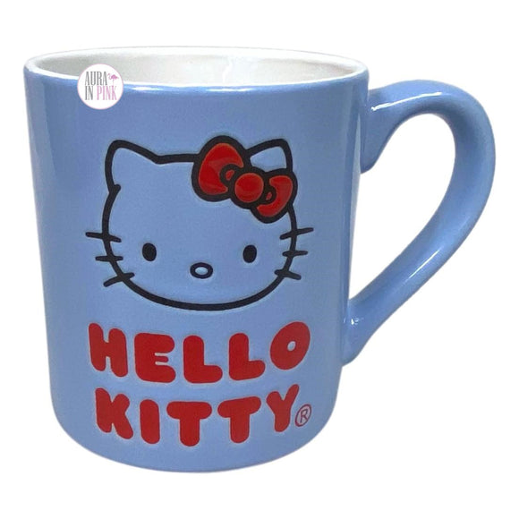 Hello Kitty von Sanrio – Kaffeetasse aus Keramik in Immergrün-Blau mit Prägung