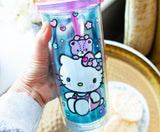 Hello Kitty By Sanrio Stacked Donuts Blue Pink Double Wall Tumbler w/Lid & Straw