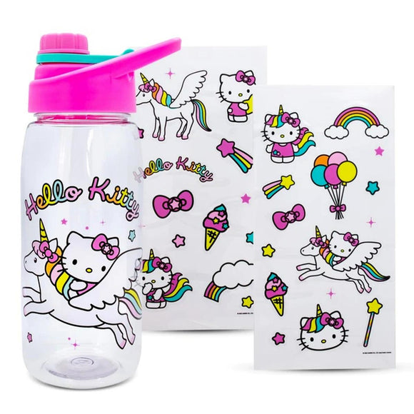 Hello Kitty By Sanrio Unicorn Pegasus Sports Bottle w/Handle & Stickers