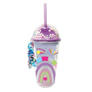Hot Focus Rainbow Sweet Treats Insulated Confetti Dome Color Changing Tumbler w/Hair Scrunchie