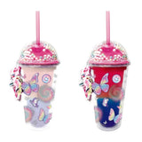 Hot Focus Tie Dye Butterflies Insulated Confetti Dome Color Changing Tumbler w/Hair Scrunchie