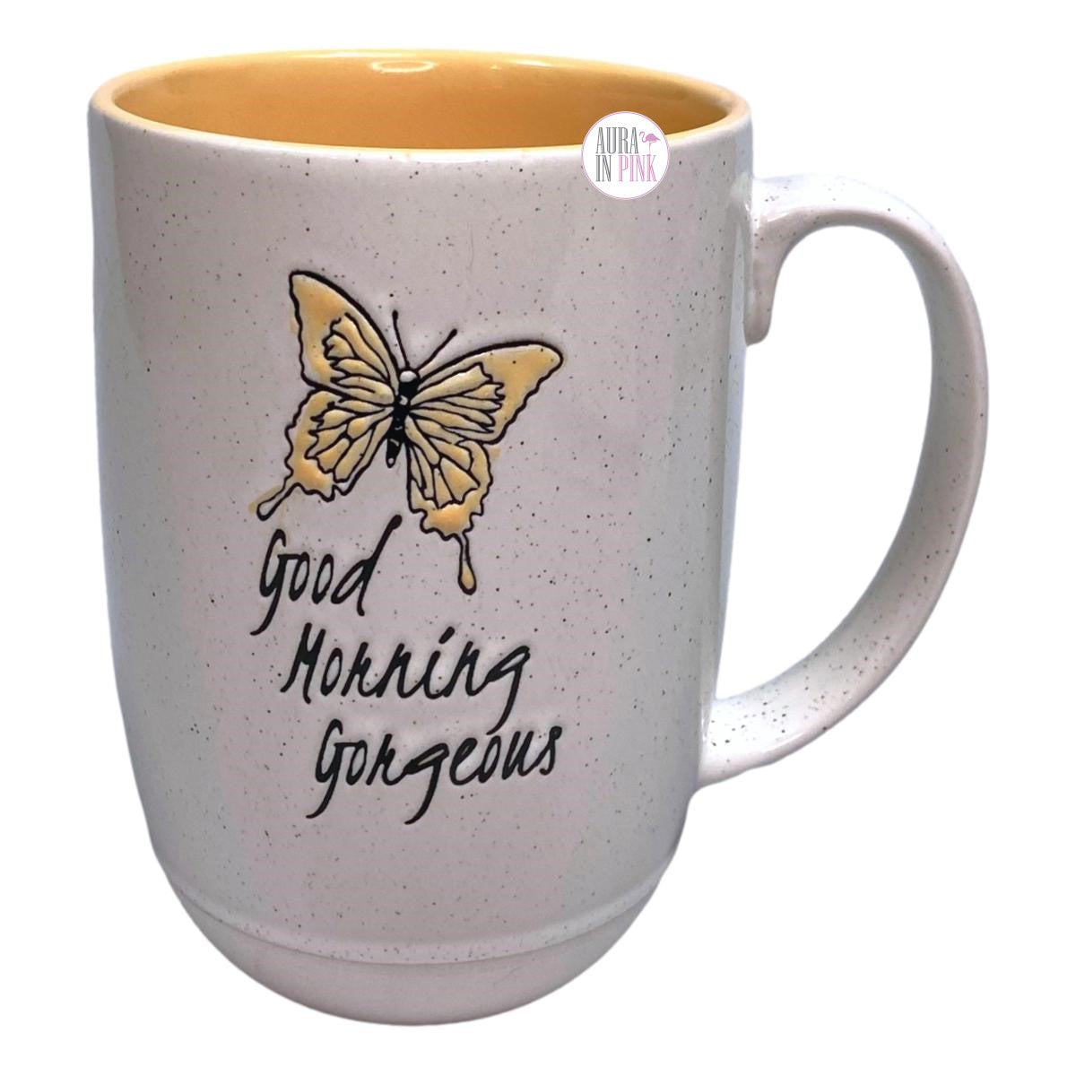 I Heart It Good Morning Gorgeous Butterfly Breeze Speckled Ceramic Cof –  Aura In Pink Inc