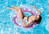 Intex Sand & Summer Sparkling Pink Glitter Transparent Tube Pool Float