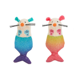 It Drives Me Wild Rainbow Mermouse Sparkle Mermaid Mice Catnip Plush Cat Toys Set of 2