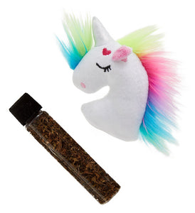 It Drives Me Wild Plush Unicorn Plush Cat Toy w/Catnip Vial