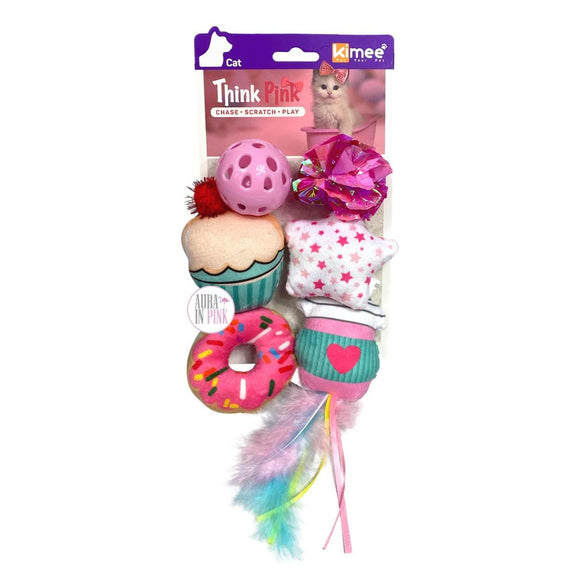 Kimee Think Pink Sweet Treats Fancy 6-Pc Cat Toy Set