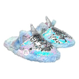 L2D Love 2 Design P.S. From Aeropostale Girls Unicorn Cotton Candy Rainbow Iridescent Flip-Sequin Slippers