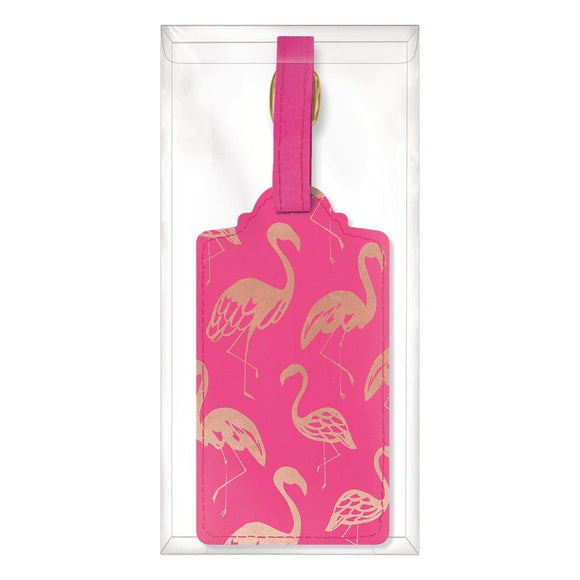 Lady Jayne Tropical Rose Gold Pink Flamingo Luggage Tag