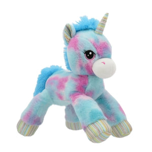 Linzy Toys Cotton Candy Tie-Dye Laying Magical Unicorns - Blue Pink & Lavender Pink