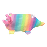 Linzy Toys Smoochy Pals Superweiches Plüsch-Axolotl, groß, silber gesprenkelt, pastellfarben, Regenbogen