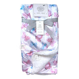 Love Bug Pastel Pink & Blue Serenity Butterflies Reversible Cozy Baby Blanket Throw 30" X 40"