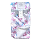 Love Bug Pastel Pink & Blue Serenity Butterflies Reversible Cozy Baby Blanket Throw 30" X 40"