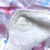 Love Bug Pastel Pink & Blue Serenity Butterflies Reversible Cozy Baby Blanket Throw 30" X 40"