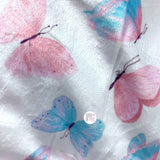 Love Bug Pastellrosa &amp; Blau Serenity Schmetterlinge Wendbare, gemütliche Babydecke, Überwurf, 76,2 x 101,6 cm