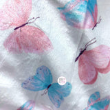 Love Bug Pastel Pink & Blue Serenity Butterflies Reversible Cozy Baby Blanket Throw 30" X 40"