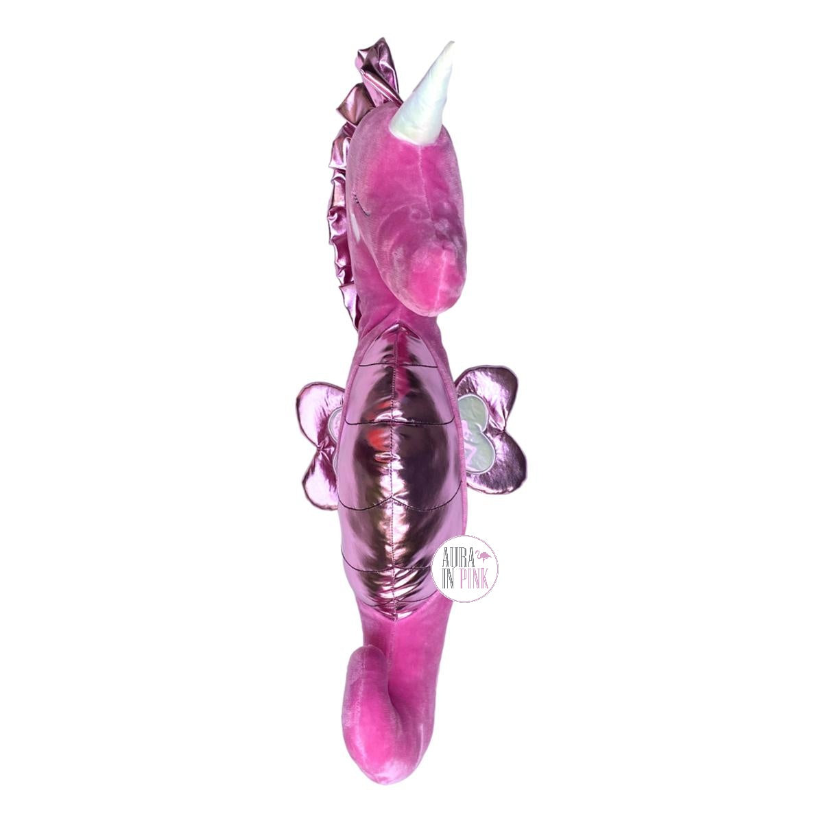 Maggie & Zoe Pink Sleepy Uni-Seahorse Super Soft Plush Oversized Decor Aura In Pink Inc. Maggie & Zoe Pink Sleepy Uni-Seahorse Super Soft Plush Oversized Decor Aura In Pink Inc.