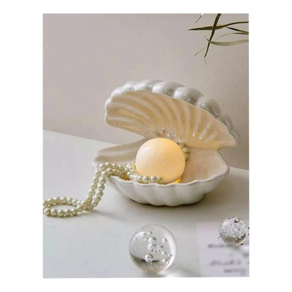 Merkury Innovations W&A Home Décor NY Iridescent Ceramic Clamshell