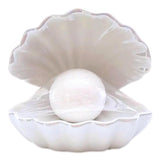 Merkury Innovations W&A Home Décor NY Iridescent Ceramic Clamshell Seashell Pearl LED Light