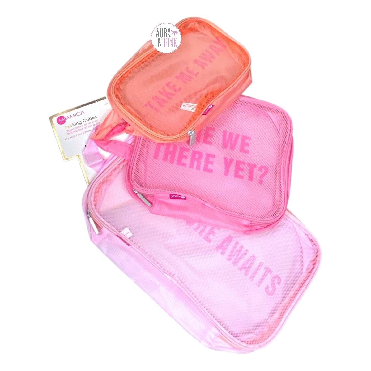 Miamica Fruitstand Take Me Away Mesh Travel Packing Cubes 3 Piece