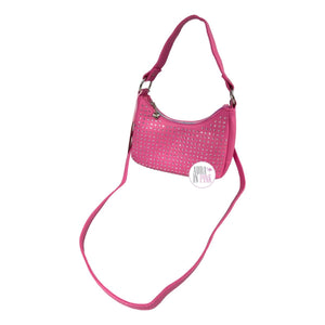Miss Gwen's OMG Girls' Pink & Black Rhinestone Bling Handbag Crossbody Purses