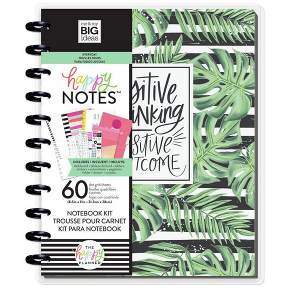 Meine großen Ideen, Happy Notes, positives Denken, positives Ergebnis, Monstera BW Stripe Notebook Kit