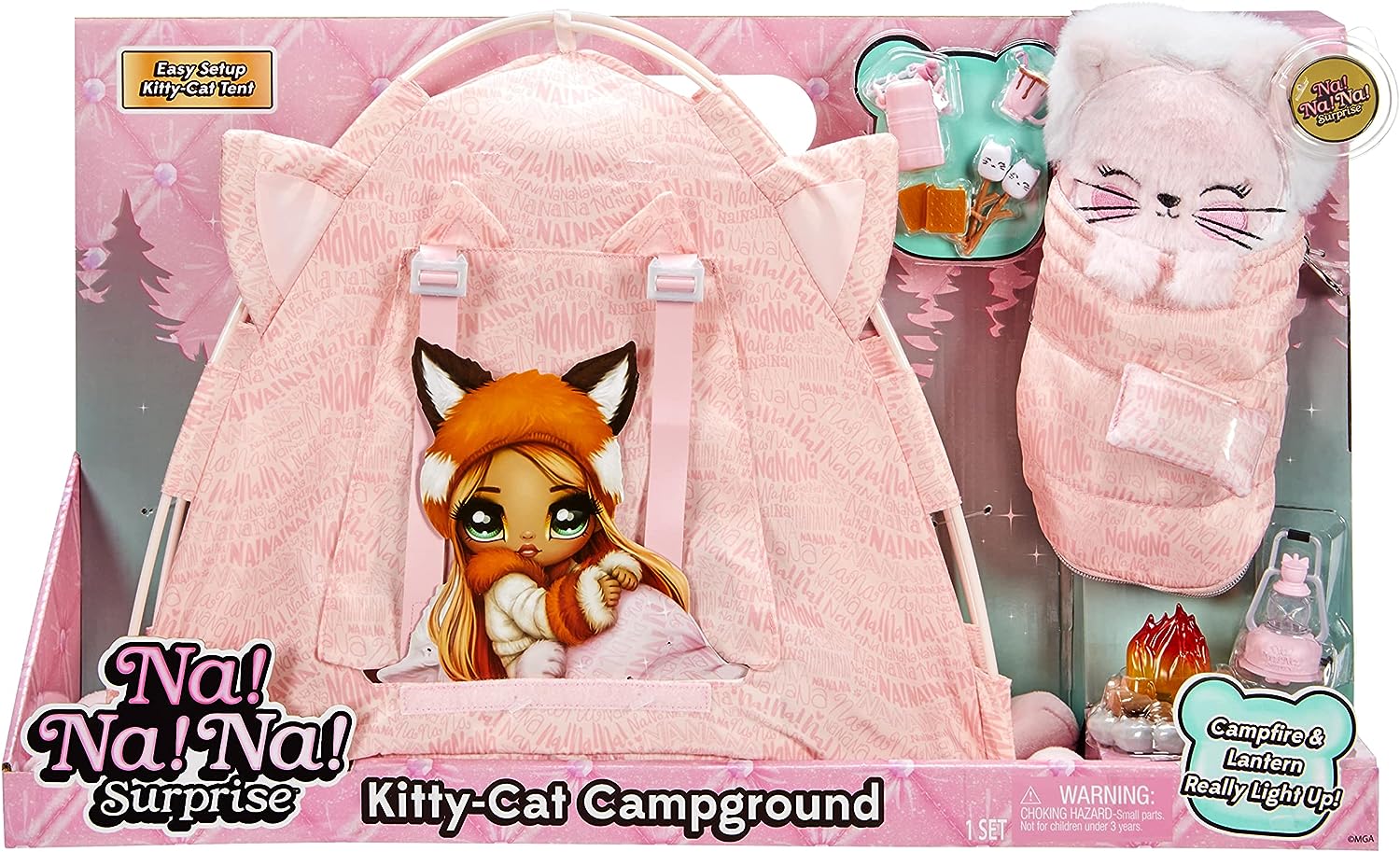 nanana surprise schlafsack N / A! N / A! N / A! Überraschungs-Kitty-Cat-Campingplatz-Set – Aura In Pink Inc