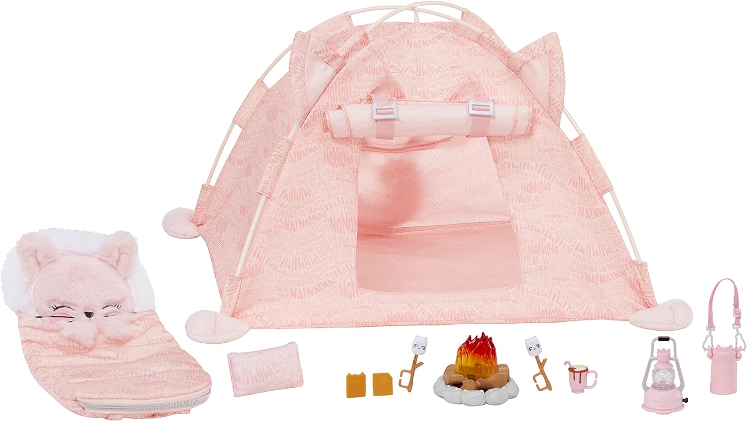 na na na surprise schlafsack N / A! N / A! N / A! Überraschungs-Kitty-Cat-Campingplatz-Set – Aura In Pink Inc