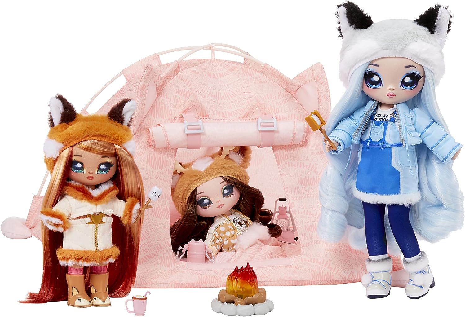 na na na surprise schlafsack N / A! N / A! N / A! Überraschungs-Kitty-Cat-Campingplatz-Set – Aura In  Pink Inc