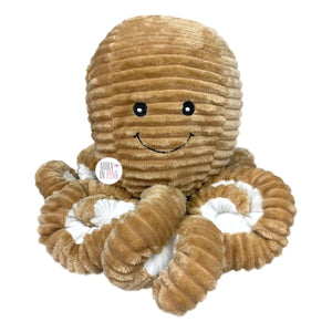 Nandog Pet Gear Brown Ridged Octopus Squeaky Plush Dog Toy