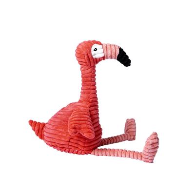 Nandog Pet Gear Hundespielzeug „My BFF“ mit geripptem Flamingo und Quietschmotiv, rosa Flamingo