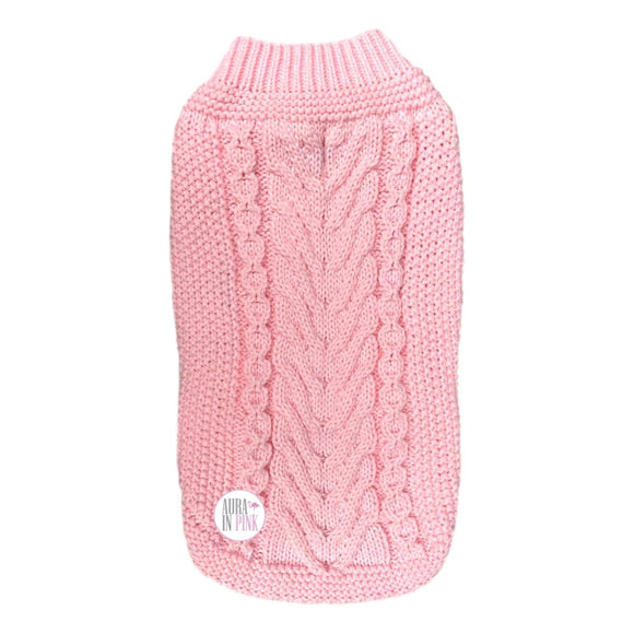 Nautica Pet Pink Cable Knit Sweater Dog Cat Pet Outfit