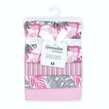 Necessities By Tendertyme 4-teiliges Wickeldecken-Set mit tropischen Flamingos in Rosa