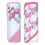 Necessities By Tendertyme Tropische rosa Flamingos Babyhandtücher mit Kapuze, 2er-Set