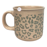 Nicole Miller NY Fierce Debossed Leopard Print Blush Pink & Grey Large Ceramic Coffee Mug