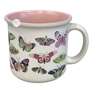 Nicole Miller New York Pastell Schmetterlinge Smooth Touch Finish Keramik Kaffeetasse