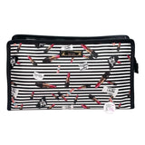 Nicole Miller New York Shopaholic Beauty Lipsticks Black & White Striped Cosmetics Zip Cases - Assorted Styles