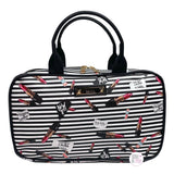 Nicole Miller New York Shopaholic Beauty Lipsticks Black & White Striped Cosmetics Zip Cases - Assorted Styles