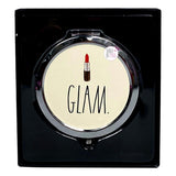 OCS Designs Rae Dunn Kompaktspiegel – Lippenstift-Glamour und Kuss-Aufdruck zum Auffrischen