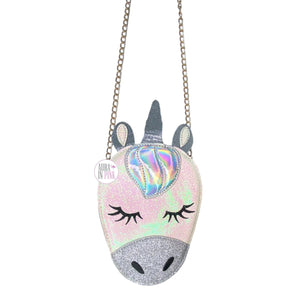 Orly Simply Petals Silver & Iridescent Glitter Holographic Unicorn Girls Gold Chain Purse