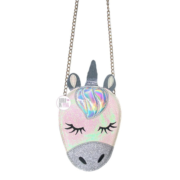 Orly Simply Petals Silver & Iridescent Glitter Holographic Unicorn Girls Gold Chain Purse