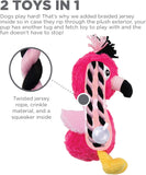 Outward Hound Pink Flamingo Braidy Budz Squeaky Plush Dog Toy